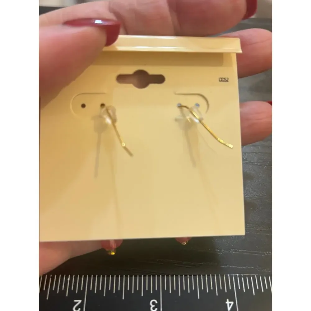 Bold Elements Pink Beaded Dangle Earrings Gold Tone NWT